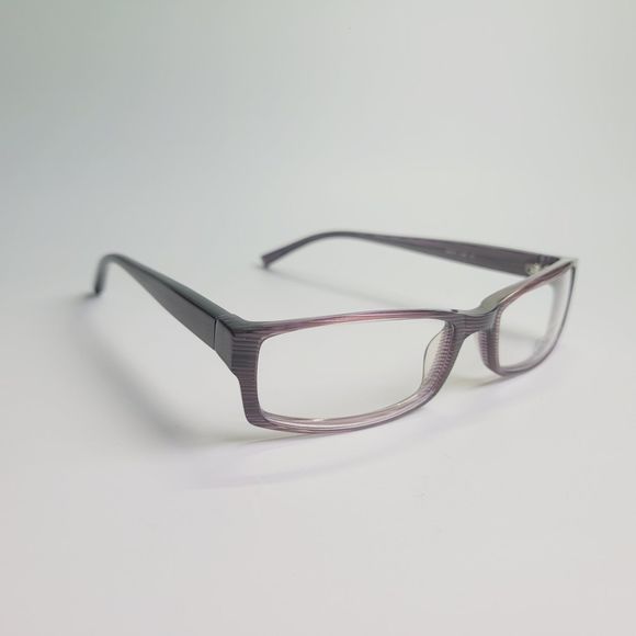 O&X NY OP-37 eyeglasses brown plum rectangular full stripe frame 53-17 143 C7 - Picture 3 of 12